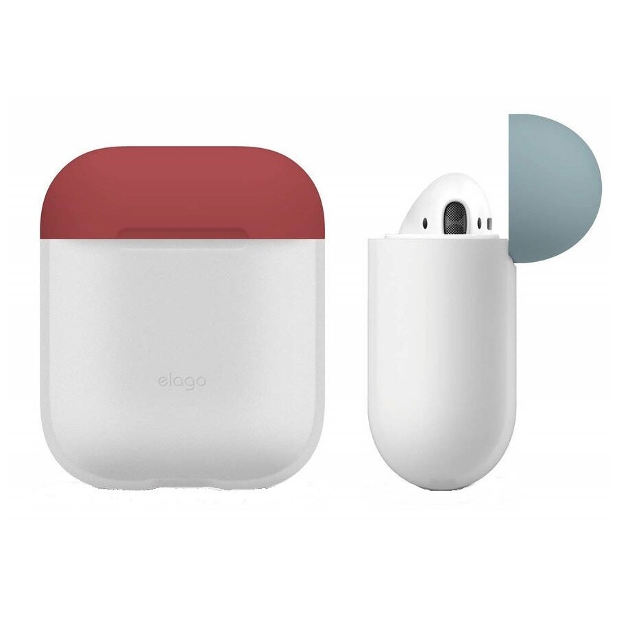 Husa din silicon pentru Apple Airpods, Elago Duo Silicone Case, fosfor alb