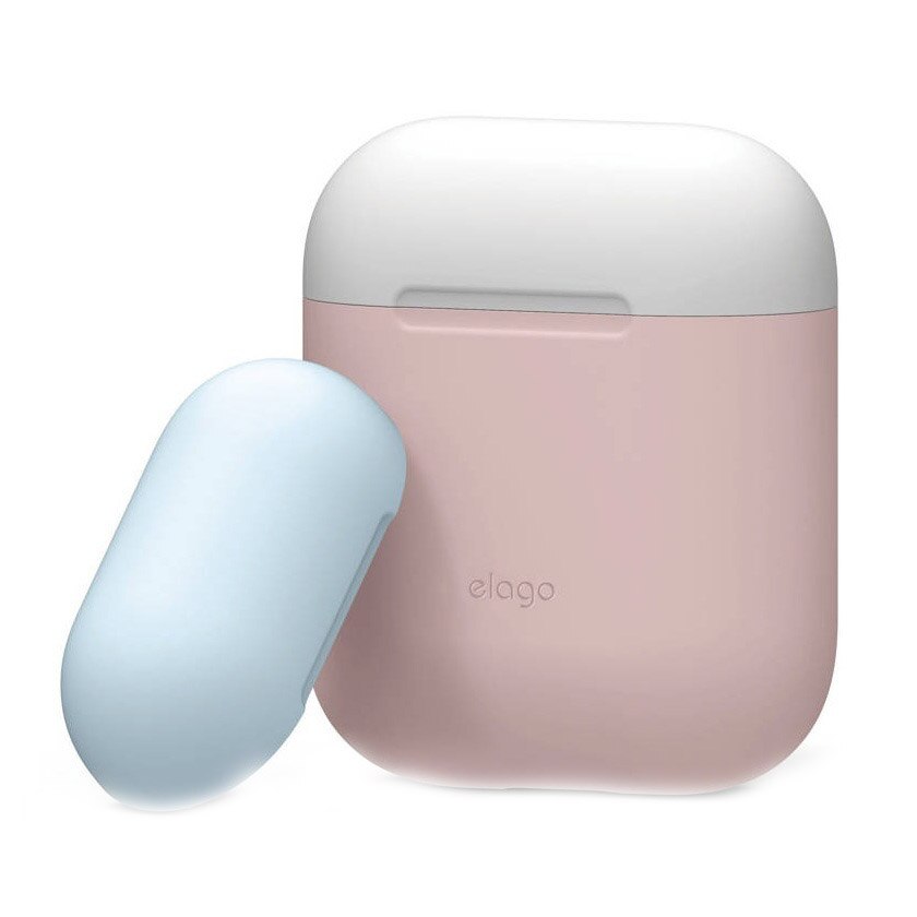 Husa din silicon Elago Duo Silicone Case, pentru Apple Airpods, roz