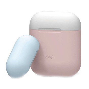 Husa din silicon Elago Duo Silicone Case, pentru Apple Airpods, roz Husa din silicon Elago Duo Silicone Case, pentru Apple Airpods, roz