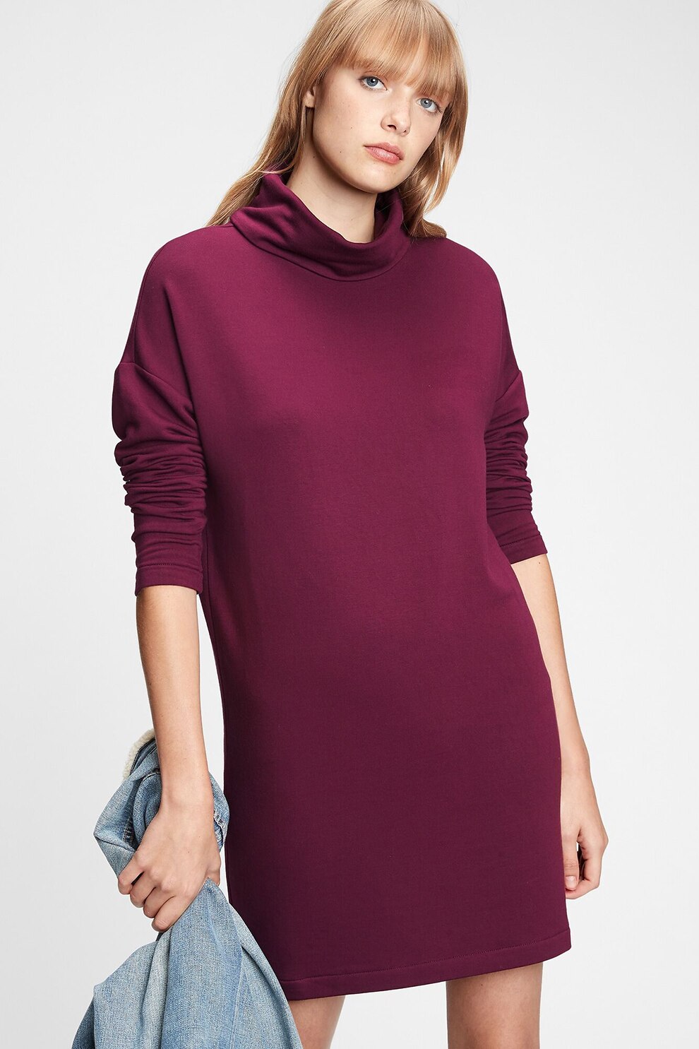 GAP, Rochie lejera cu guler mediu, Violet tyrian