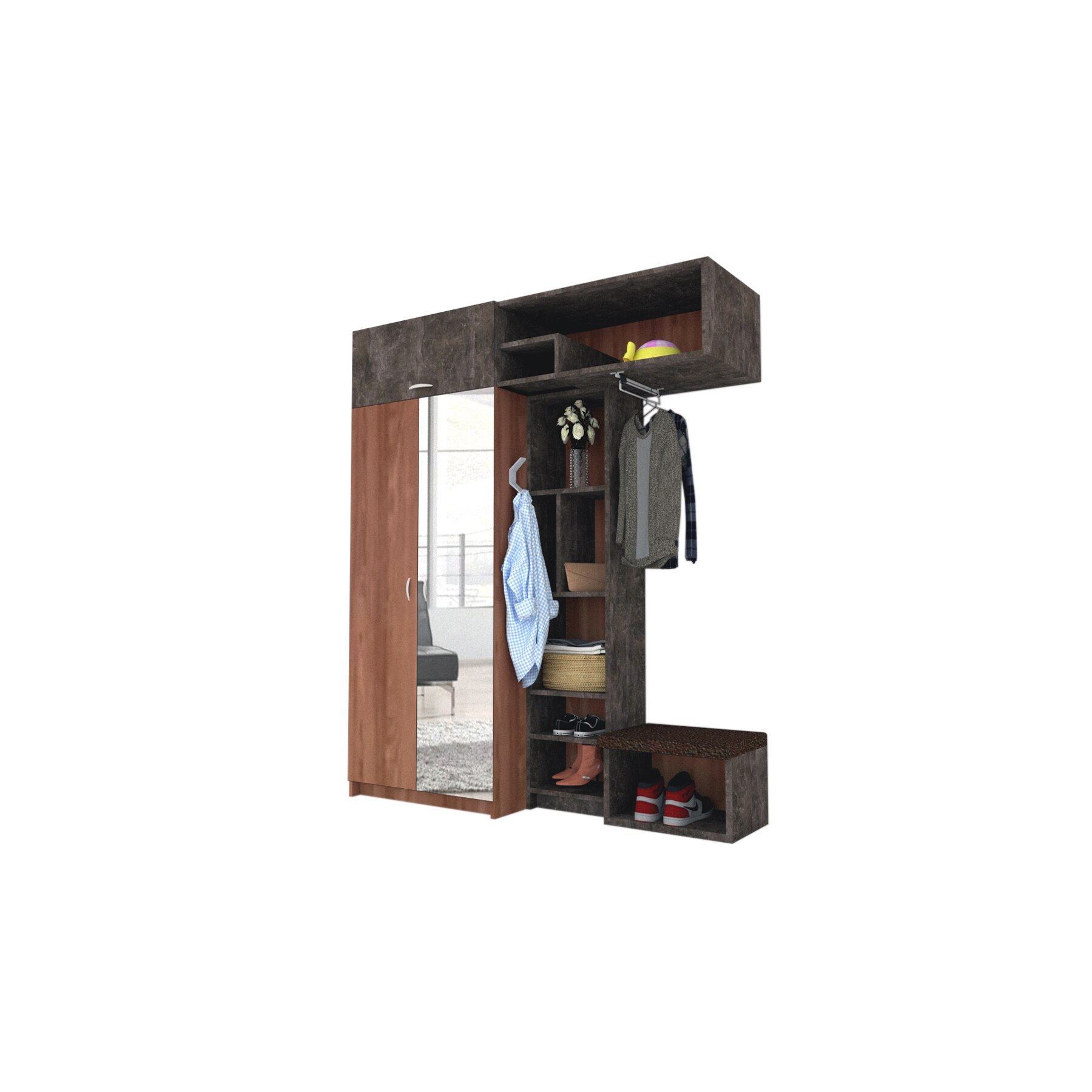 Set Cuier Genarom Alphag, Nuc / Decor 4299, 171 x 210 x 51 cm