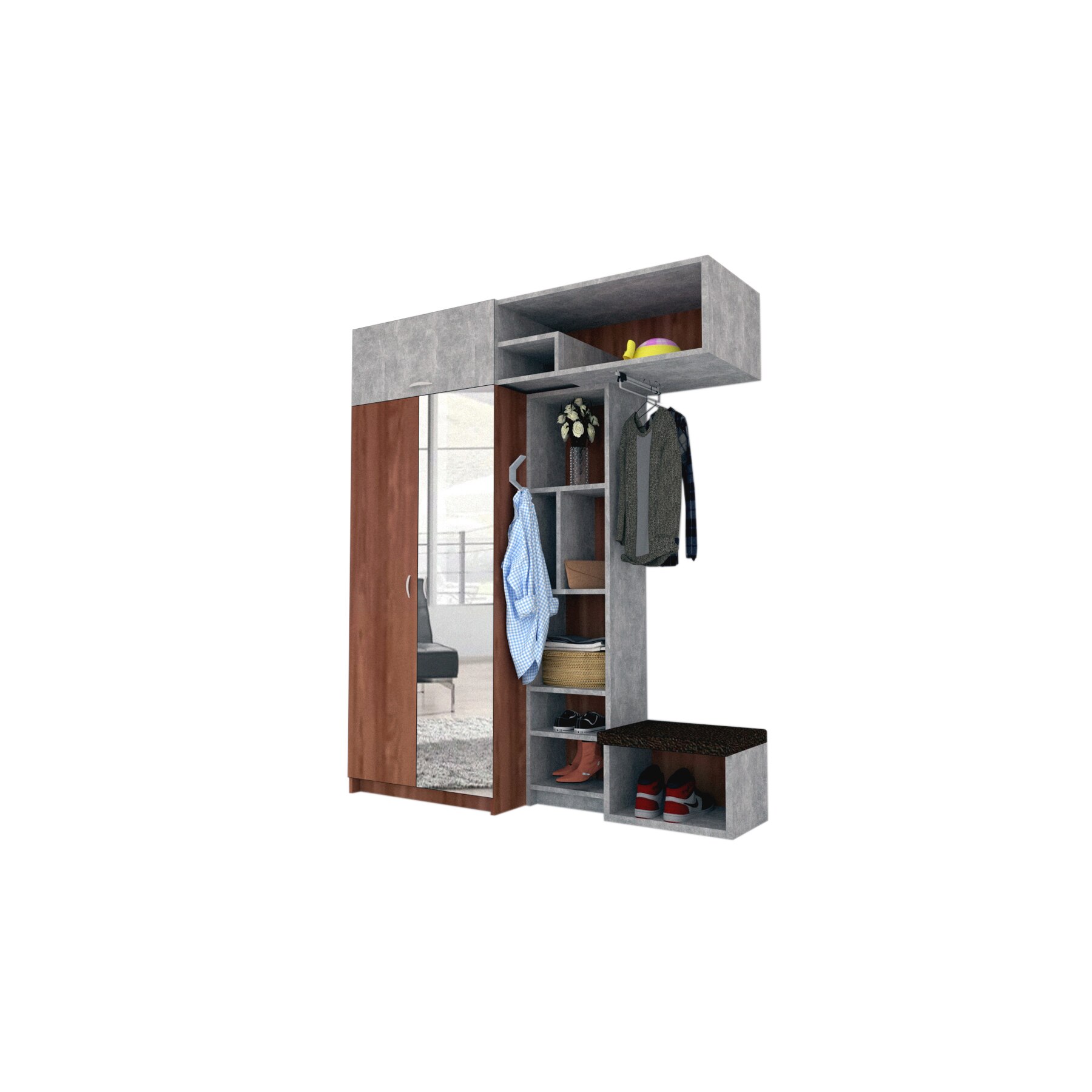 Set Cuier Genarom Alphag, Nuc / Decor 4298, 171 x 210 x 51 cm