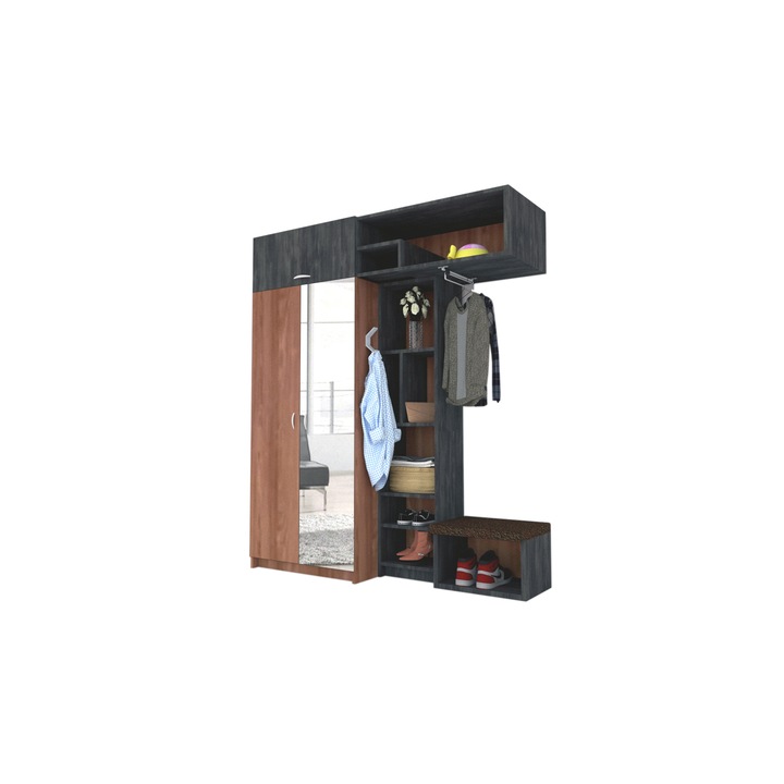 Set Cuier Genarom Alphag, Nuc / Decor 8509, 171 x 210 x 51 cm