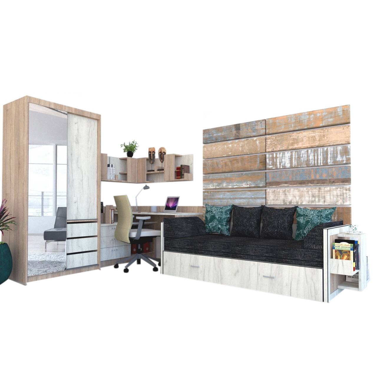 Camera Tineret Genarom Bob Dr, Stejar Sonoma / Decor K001