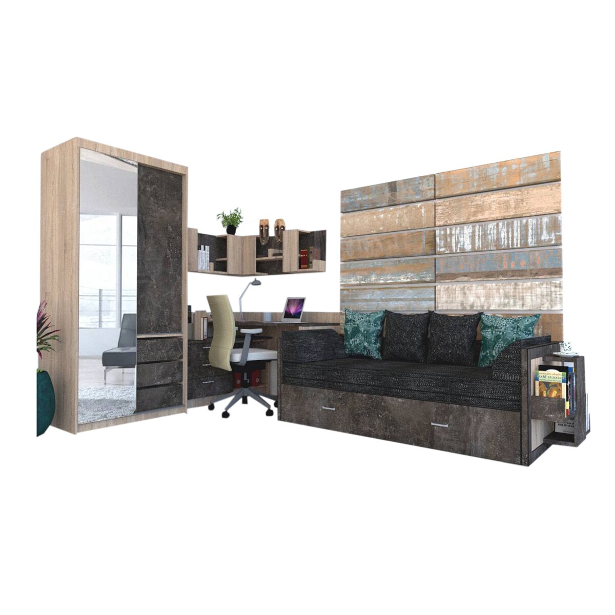 Camera Tineret Genarom Bob Dr, Stejar Sonoma / Decor 4299