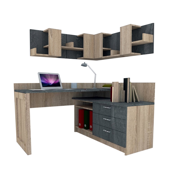 Ansamblu Birou Genarom Bob Stejar Sonoma / Decor K352