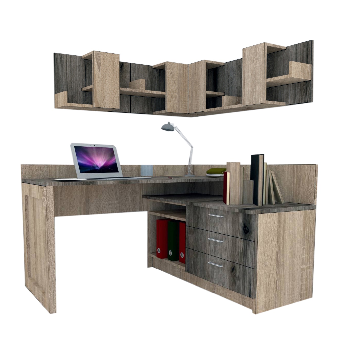 Ansamblu Birou Genarom Bob Stejar Sonoma / Decor K366