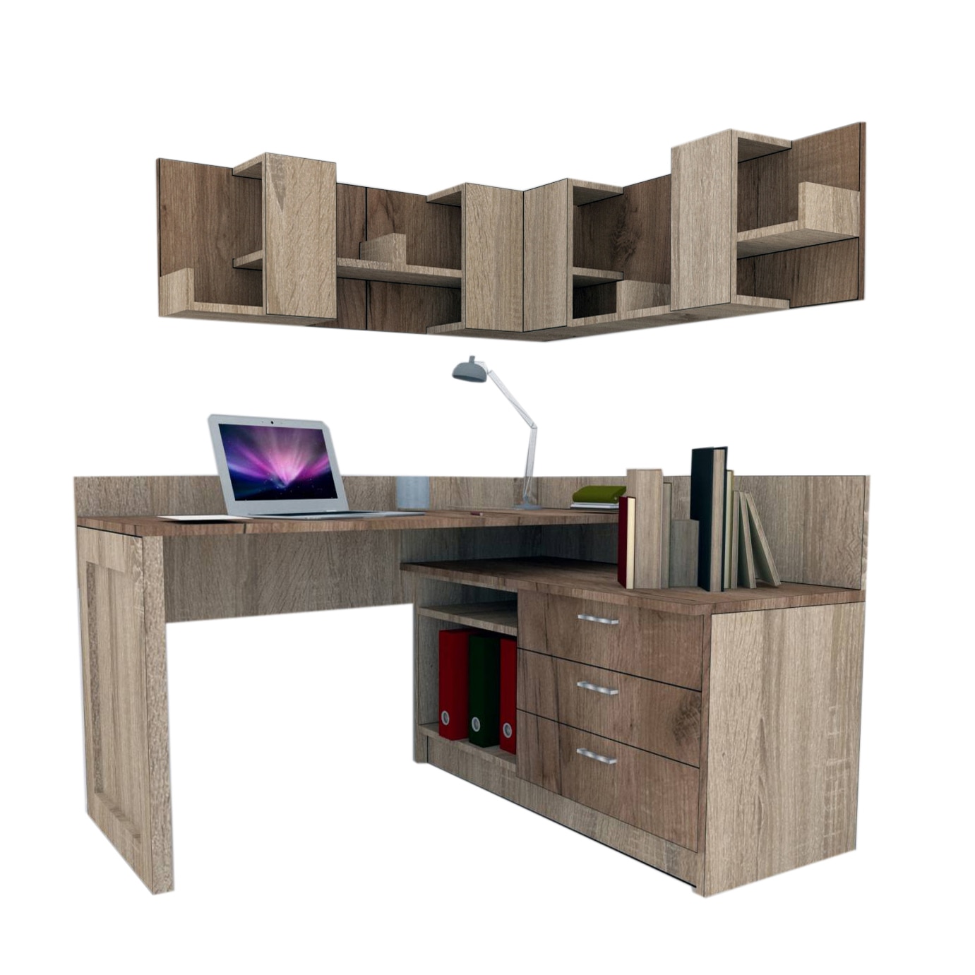 Ansamblu Birou Genarom Bob Stejar Sonoma / Decor K004