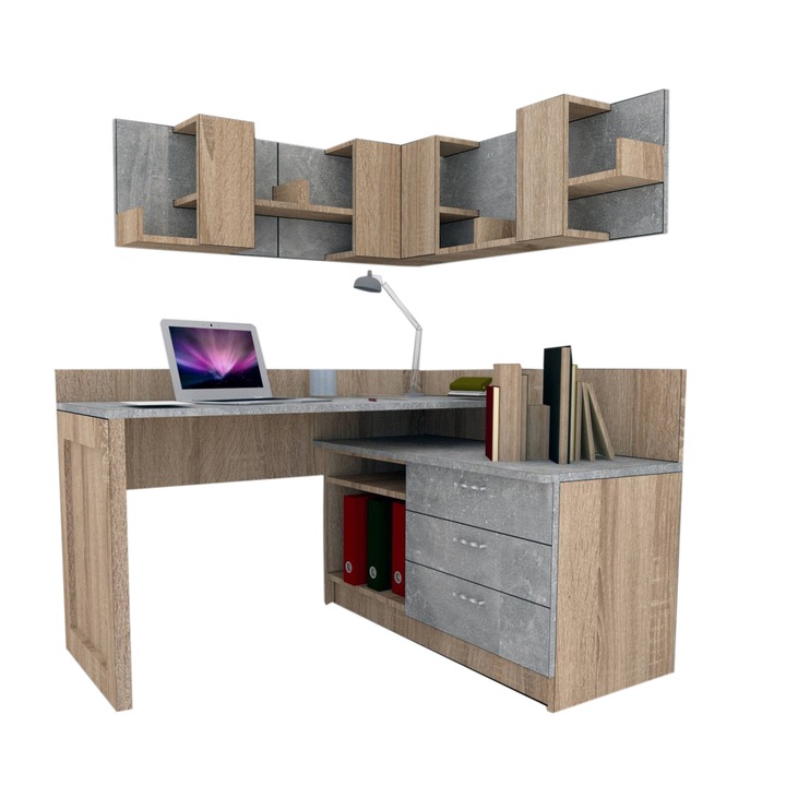 Ansamblu Birou Genarom Bob Stejar Sonoma / Decor 4298