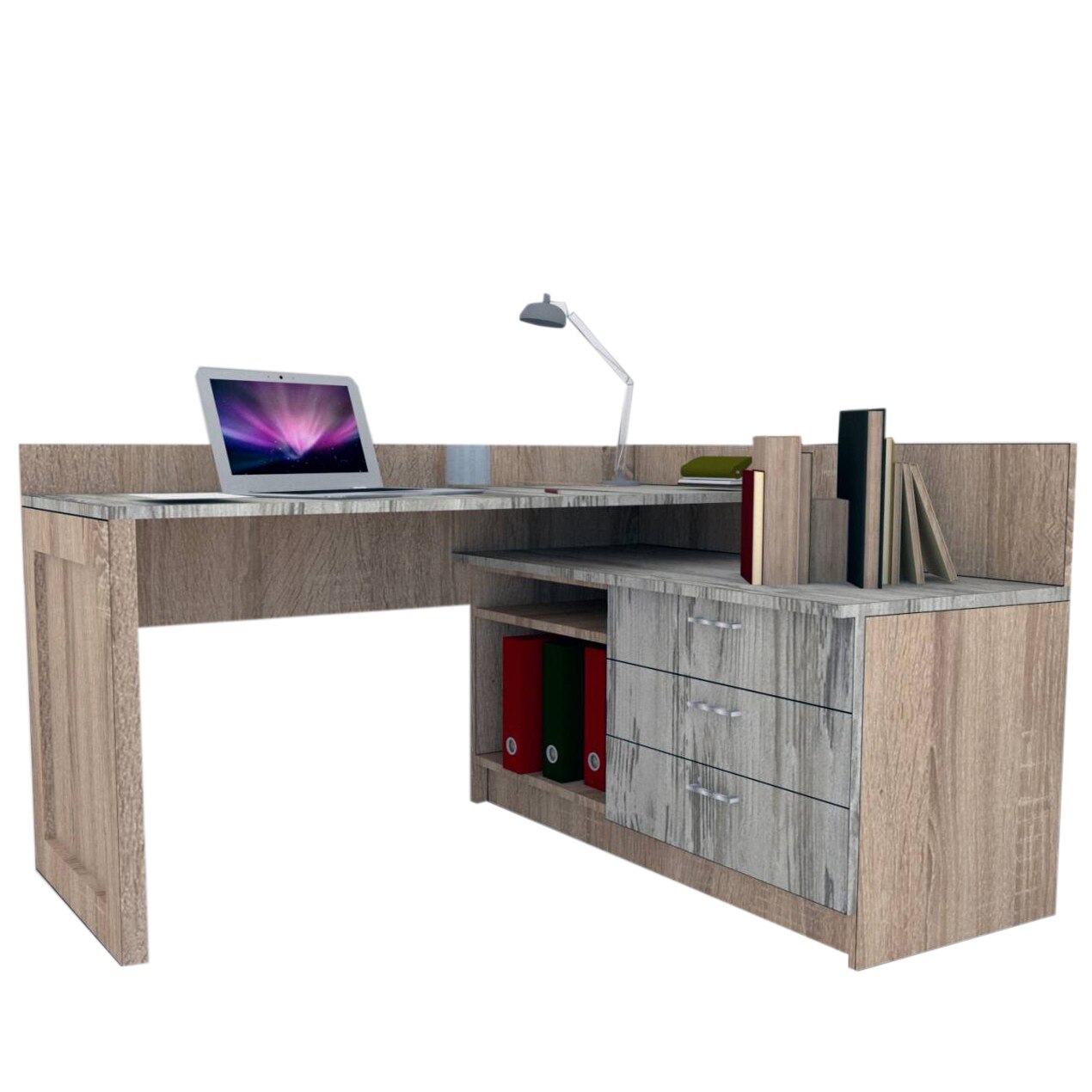 Birou Genarom Bob, Stejar Sonoma/ Decor K084, 140-120 x 85 x 60 cm