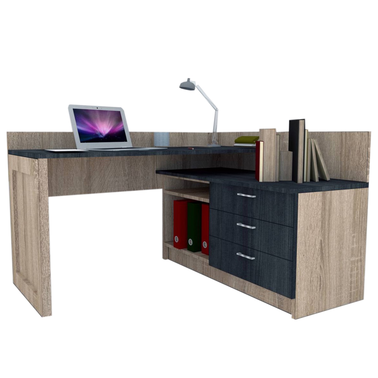 Birou Genarom Bob, Stejar Sonoma/ Decor 8509, 140-120 x 85 x 60 cm