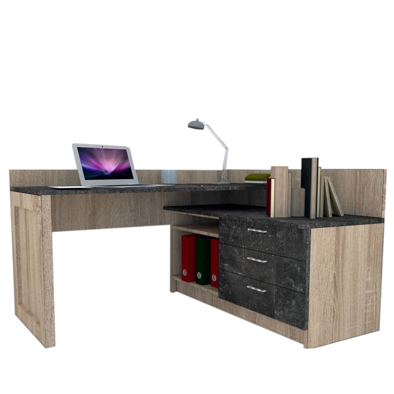 Birou Genarom Bob, Stejar Sonoma/ Decor 4299, 140-120 x 85 x 60 cm