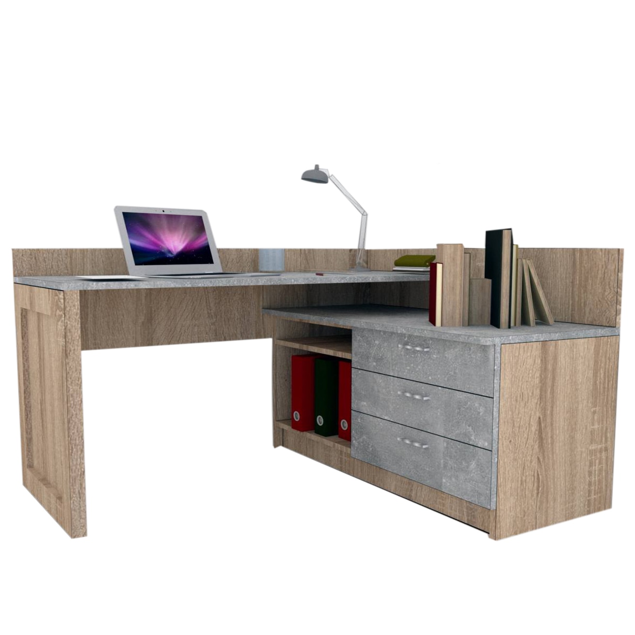 Birou Genarom Bob, Stejar Sonoma/ Decor 4298, 140-120 x 85 x 60 cm