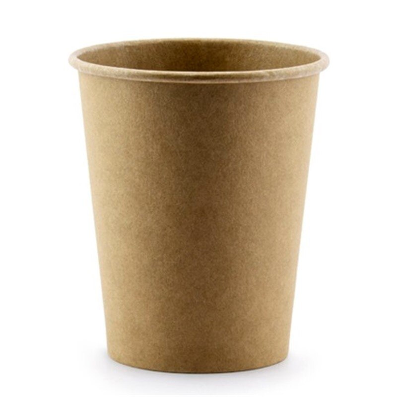 Set pahare din carton kraft, 350ml - 12oz, D80mm, 50buc/set