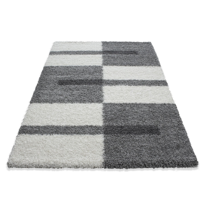 Shaggy típusú szőnyeg, Ayyildiz Teppiche, négyszögletes, antiallergén, szürke / bézs, 110x60