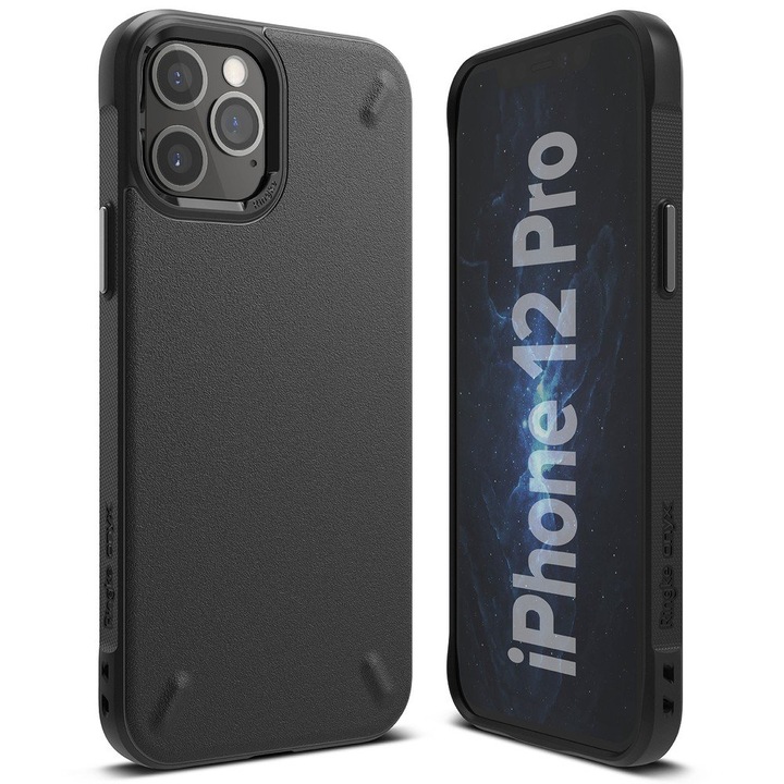 Ringke Onyx tartós TPU tok iPhone 12 Pro / iPhone 12 telefonhoz, fekete
