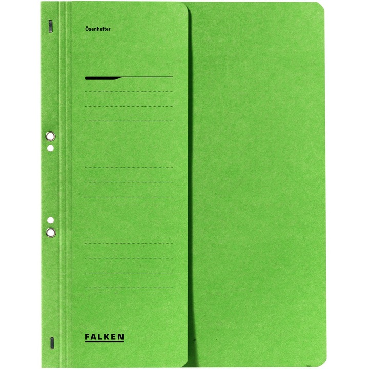 Папка Falken, зелена, телбод с 1/2 дупки, A4, 250g/m2, картон
