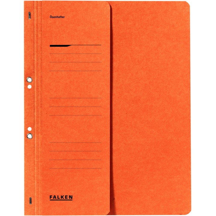 Папка Falken, оранжева, телбод с 1/2 дупки, A4, 250g/m2, картон