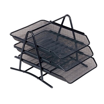 Set 3 tavite pentru documente mesh, Memoris Precious, metal, negru Set 3 tavite pentru documente mesh, Memoris Precious, metal, negru