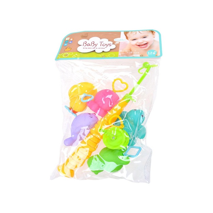 6 db-os fürdőjáték készlet, Jokomisiada, Horgászbot/állatok, Gumi/műanyag, Többszínű