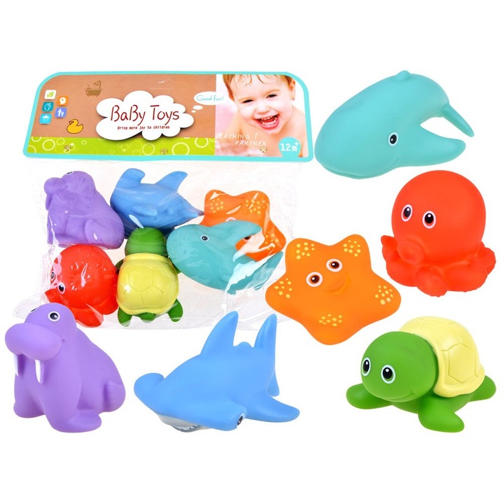 Állatos bébi fürdőjátékok ( 6 darab)