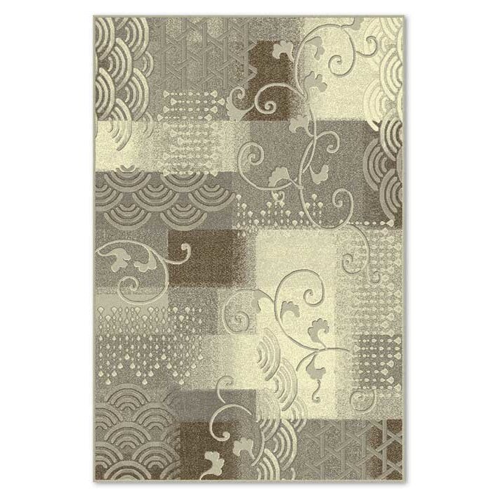 Covor sintetic Delta 8703-1-43255, 80x150cm, Bej / Maro, Model modern