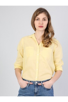 camasa cu maneca lunga colins regular fit bumbac galben imagen 30_0_
0