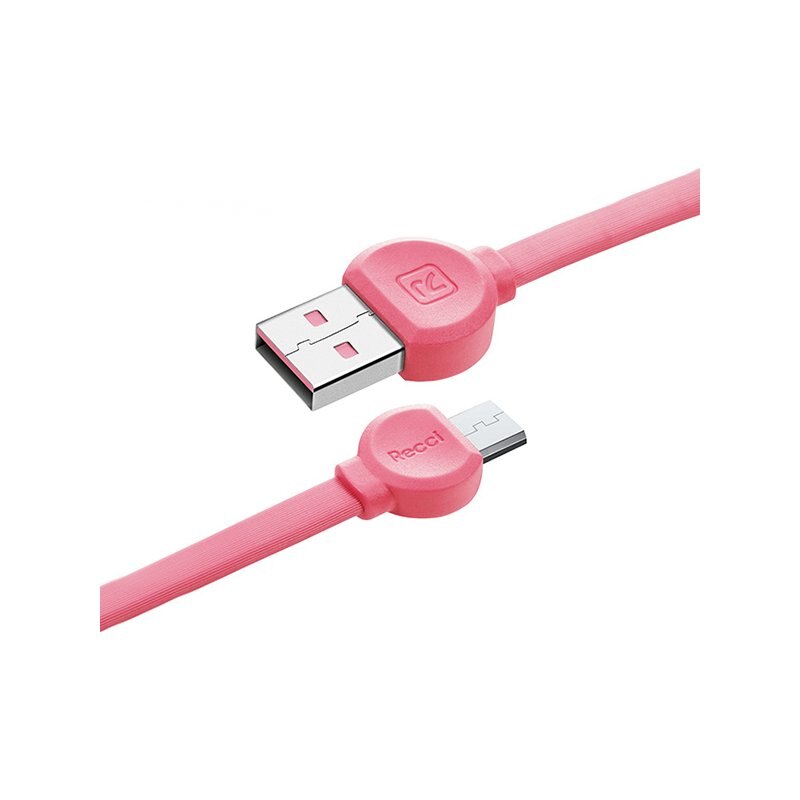 Cablu de date Recci RCM-D100 Micro-USB 1M 2.4A -Rosu