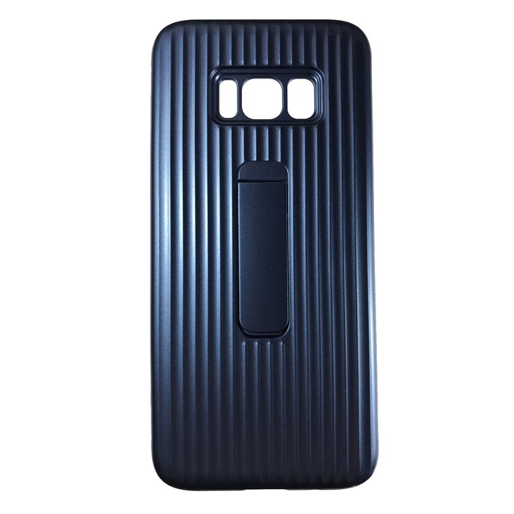 Husa compatibila cu Samsung Galaxy S8, Carcasa de protectie din policarbonat si silicon, Stand Albastru