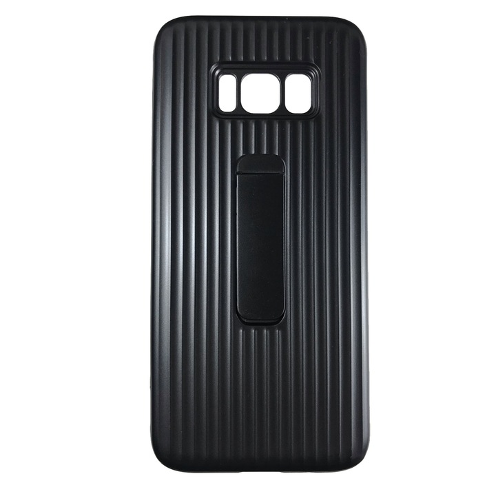 Husa compatibila cu Samsung Galaxy S8, Carcasa de protectie din policarbonat si silicon, Stand Gri