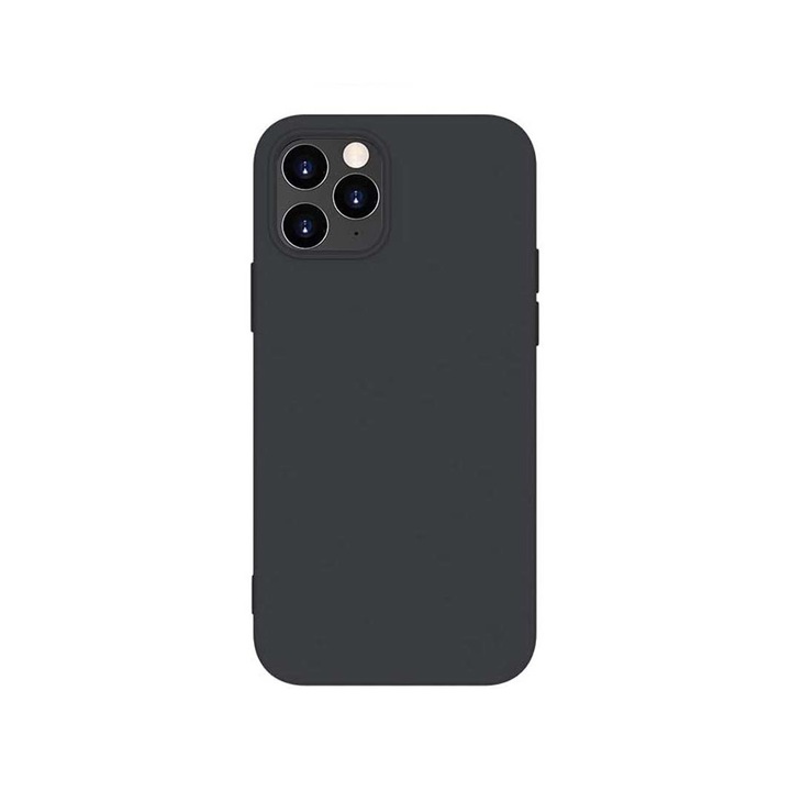 Borító iPhone 12 Minihez, folyékony szilikon, fekete, 5,4 hüvelykes, Doty