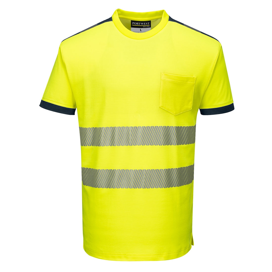 Tricou HiVis S/S, T181YNRL, culoarea Galben/Negru, marimea L