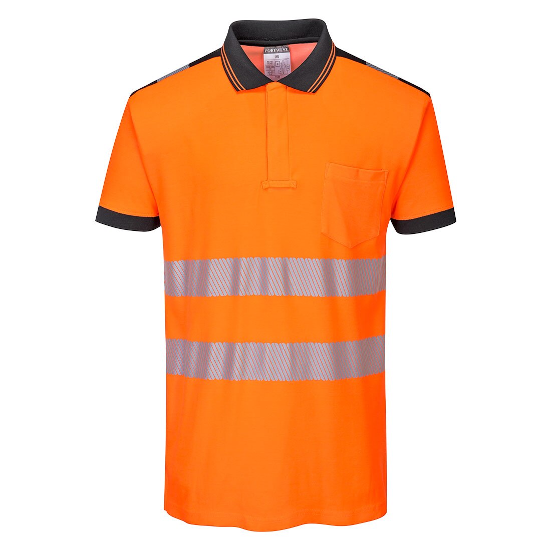Tricou Polo Hi-Vis Vision, T180OBR4XL, culoarea Portocaliu/Negru, marimea 4XL