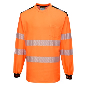 Tricou Hi-Vis L/S, T185OBRL, culoarea Portocaliu/Negru, marimea L Tricou Hi-Vis L/S, T185OBRL, culoarea Portocaliu/Negru, marimea L