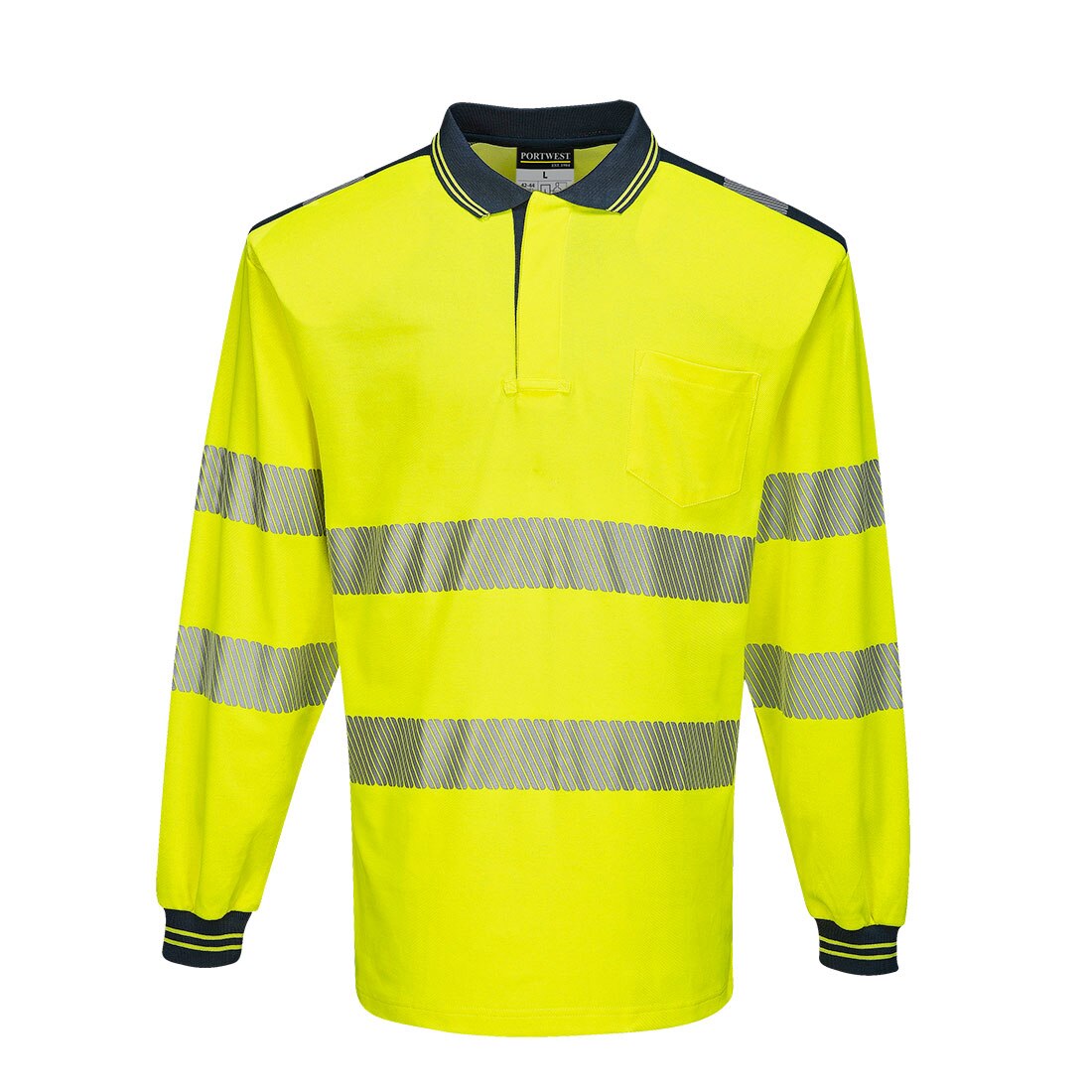 Tricou Hi-Vis Polo L/S, T184YNRM, culoarea Galben/Negru, marimea M