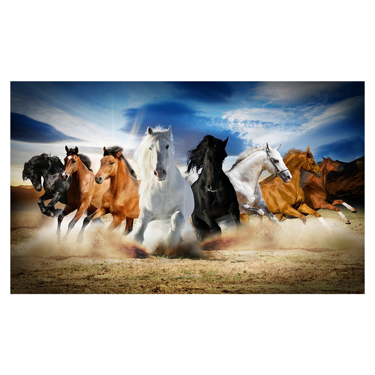 Tablou, Arlata Word Mag, Animale, Cai 1155, Rama Lemn, Multicolor, 80x50 cm, Full HD