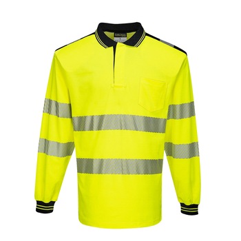 Tricou Hi-Vis Polo L/S, T184YBRL, culoarea Galben/Negru, marimea L Tricou Hi-Vis Polo L/S, T184YBRL, culoarea Galben/Negru, marimea L