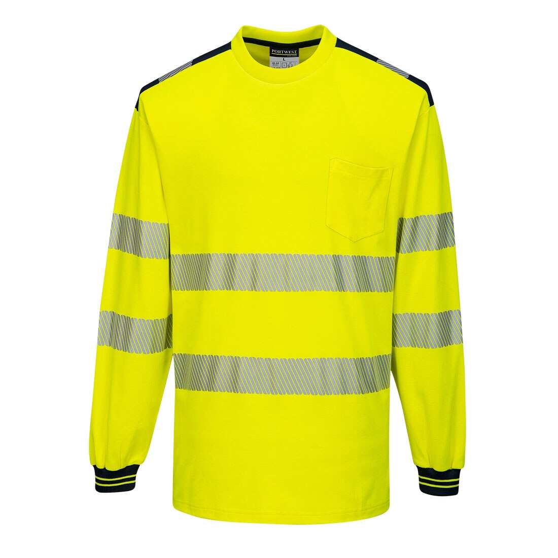 Tricou Hi-Vis L/S, T185YBRL, culoarea Galben/Negru, marimea L