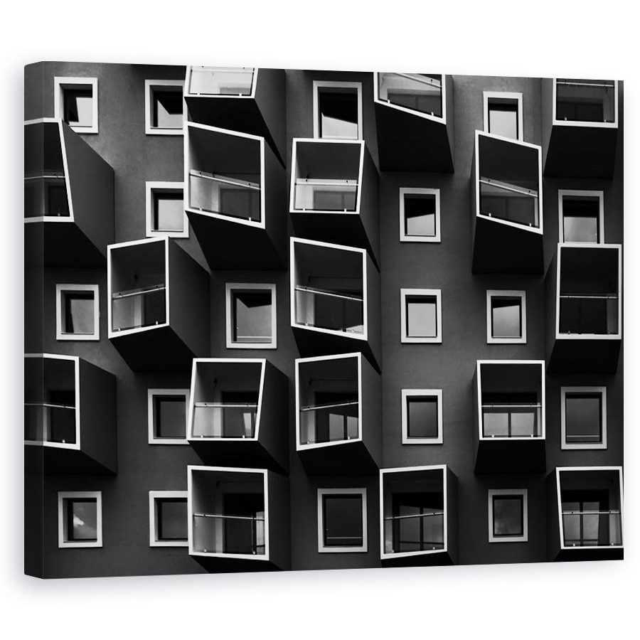 Tablou canvas - Viata in Cutii, Arhitectura, Case, Fereastra, Cladire, Casa, 40 x 50 cm