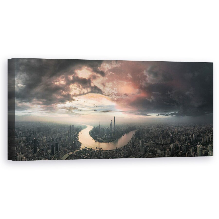 Tablou canvas - Golful, Arhitectura, Orizont, Shanghai, China, Asiatic, Trantor, 40 x 100 cm