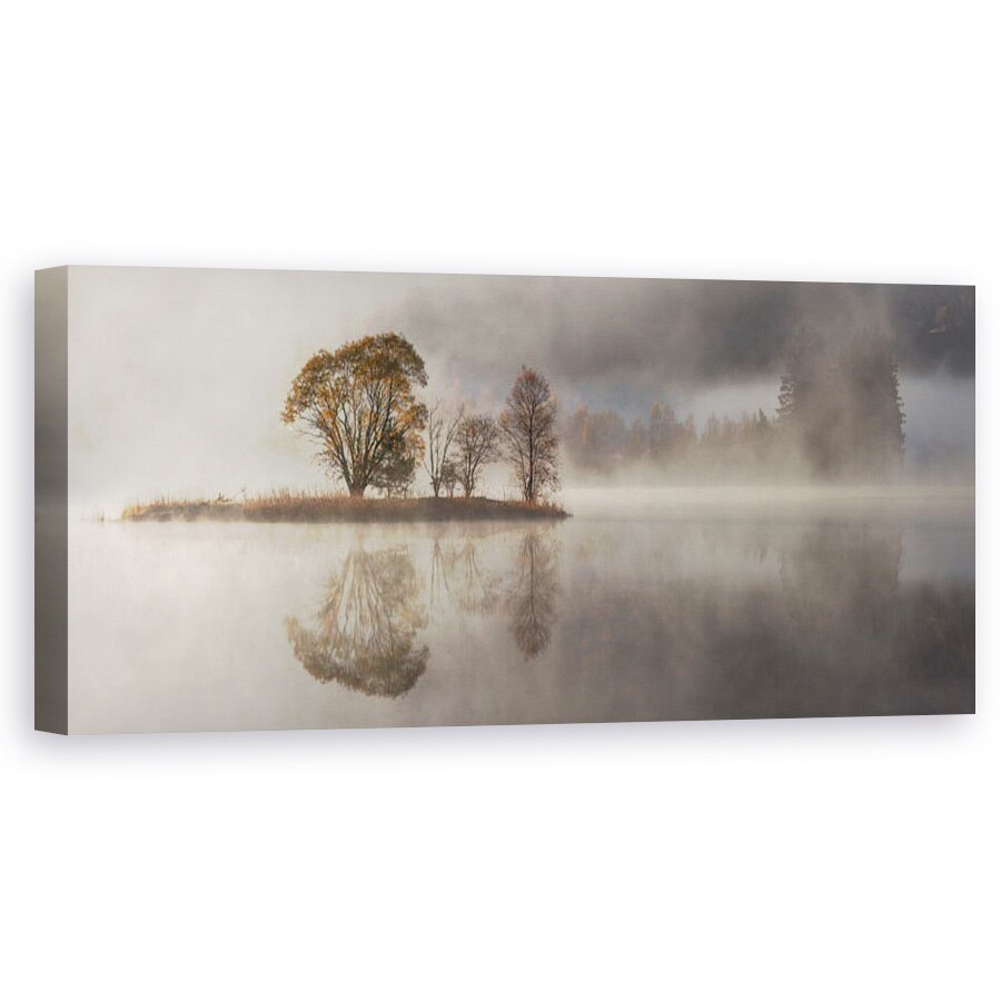 Tablou canvas - Dimineata de Octombrie, Abur, Ceata, Lac, Dimineata, Bergen, Norvegia, 40 x 100 cm