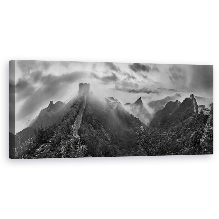 Tablou canvas - Dimineata Cetoasa la Marele Zid, China, Munti, Cer, Panorama, Marele Zid, 30 x 90 cm