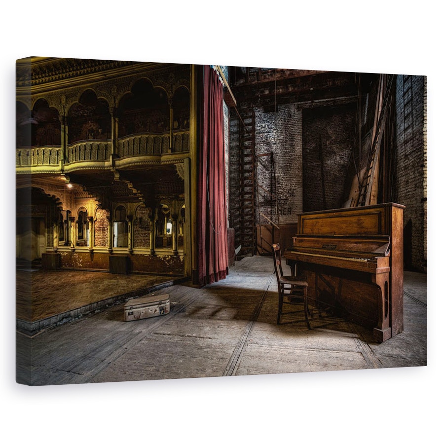 Tablou canvas - Intrerupt, Descompunere, Pian, Batran, Perdea, Valiza, Bruxelles, 40 x 60 cm