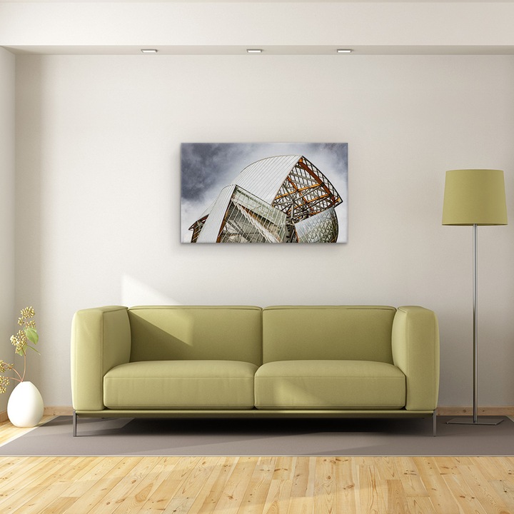 Tablou canvas - Fara Incertitudine, Arhitectura, Paris, Cladire, Modern, Abstract, 50 x 80 cm