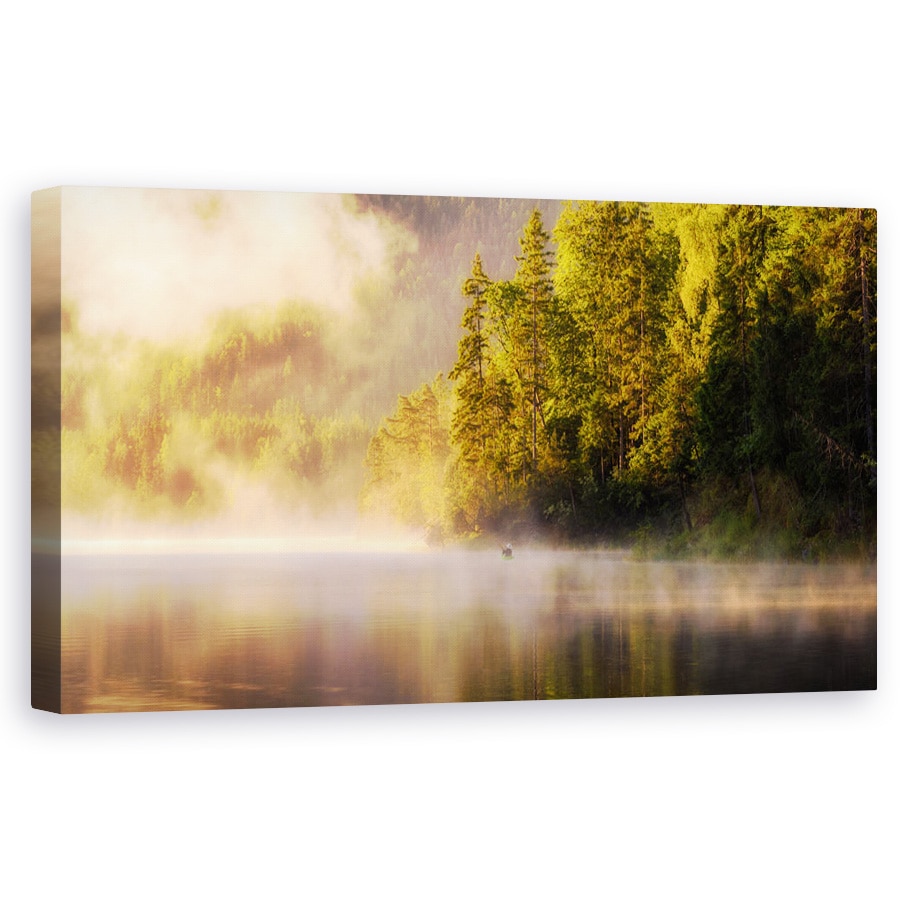 Tablou canvas - Bucurandu-Se de Natura, Barca, Pescar, Marin, Nava, Lac, Rive, 60 x 120 cm