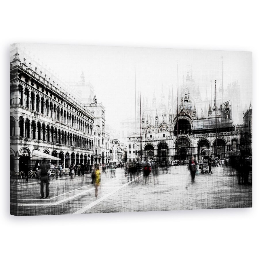 Tablou canvas - Piazza San Marco, Alb-Negru, Italia, 50 x 80 cm