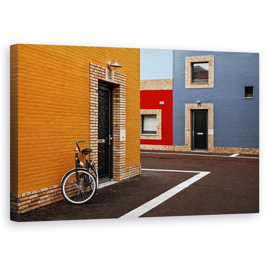 Tablou canvas - Fatade Colorate, Culori, Fatade, Arhitectura, Modern, Rosu, 60 x 100 cm