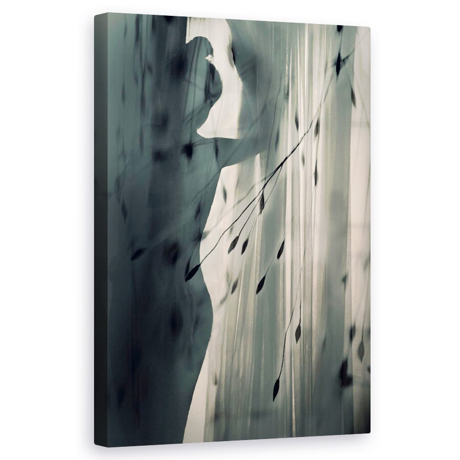 Tablou canvas - Incert, Stare de Spirit, Perdea, Fereastra, Femeie, Model, Silueta, 50 x 80 cm