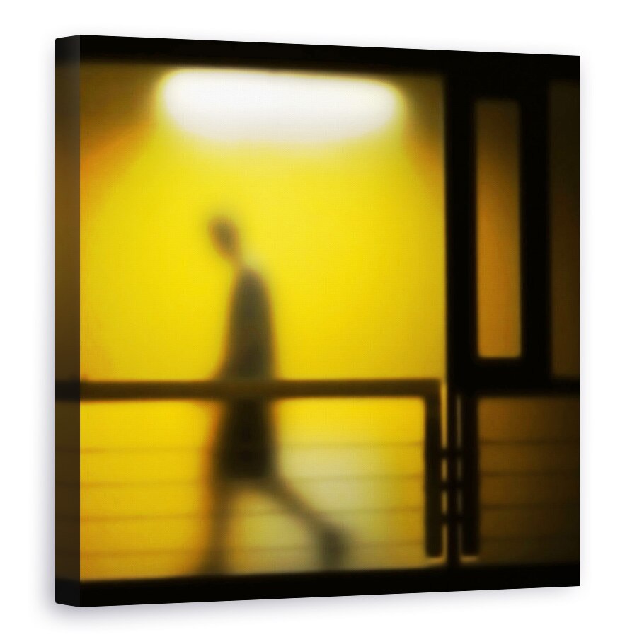Tablou canvas - Bardo, Mers, Silueta, Noapte, Galben, Neon, Pas, 80 x 80 cm