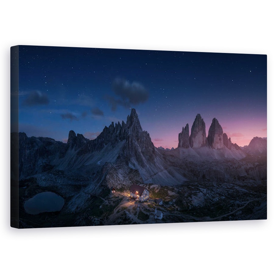 Tablou canvas - Trei Culmi, Dolomiti, Munte, Noapte, Joaca, Varf, Calatorie, 60 x 100 cm